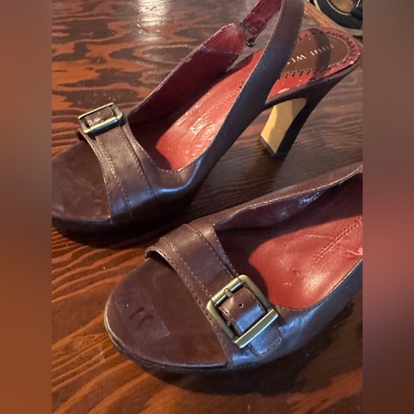 🎉 SALE 🎉Nine West Brown Sling  Back Pumps Sz 11 - Picture 2 of 9